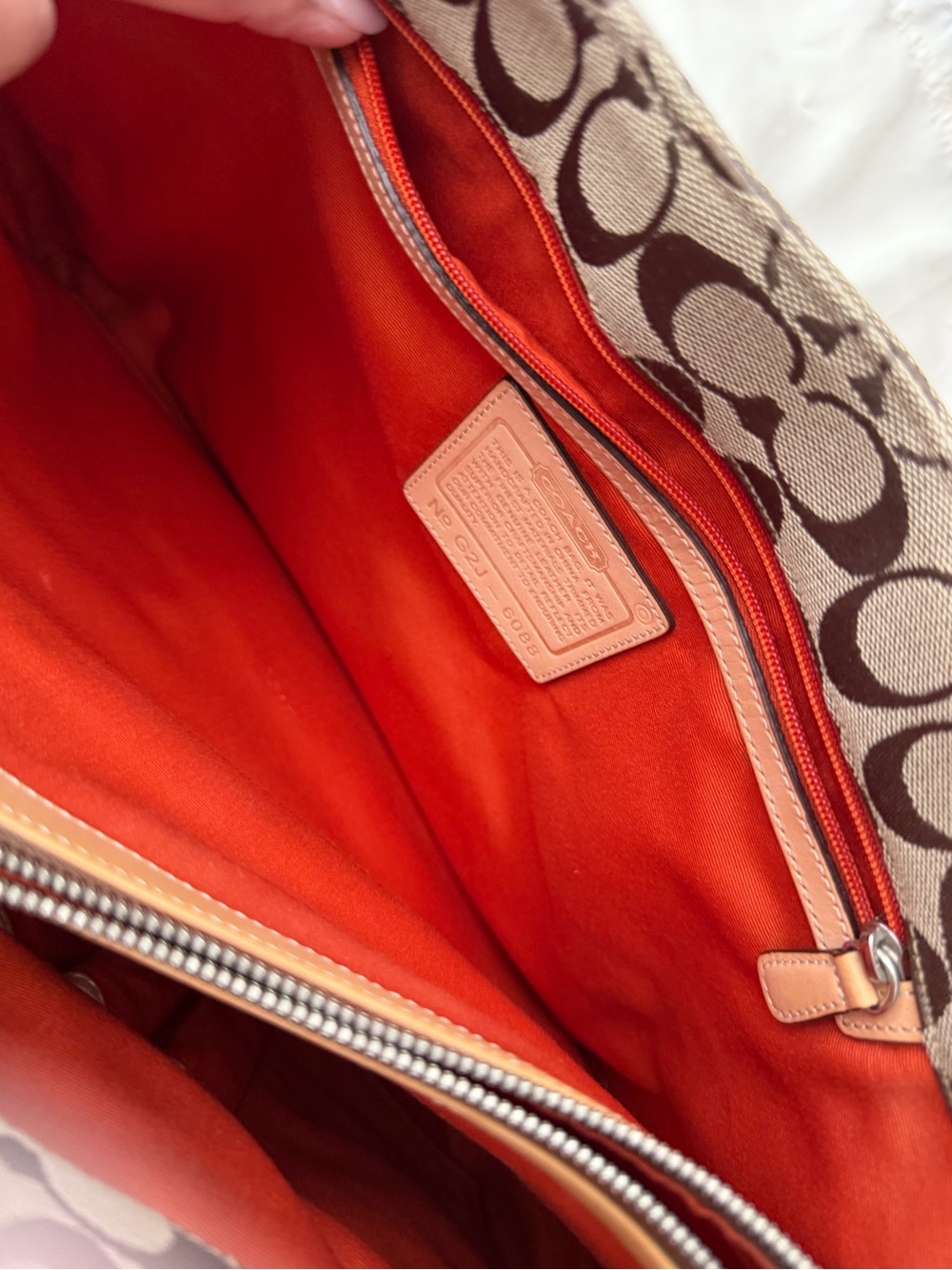 Coach Signature Canvas Travel Tote in Brown and Tan Leather Trim - Picture 2 of 6